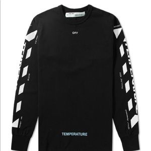 🔥 OFF-WHITE LONG SLEEVE DIAGONAL TEMPERATURE TEE!